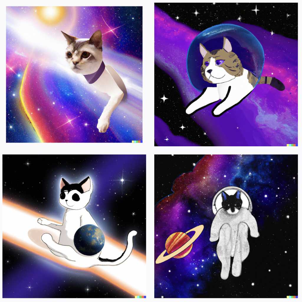 DALL-E 2 with the promt a cat in space