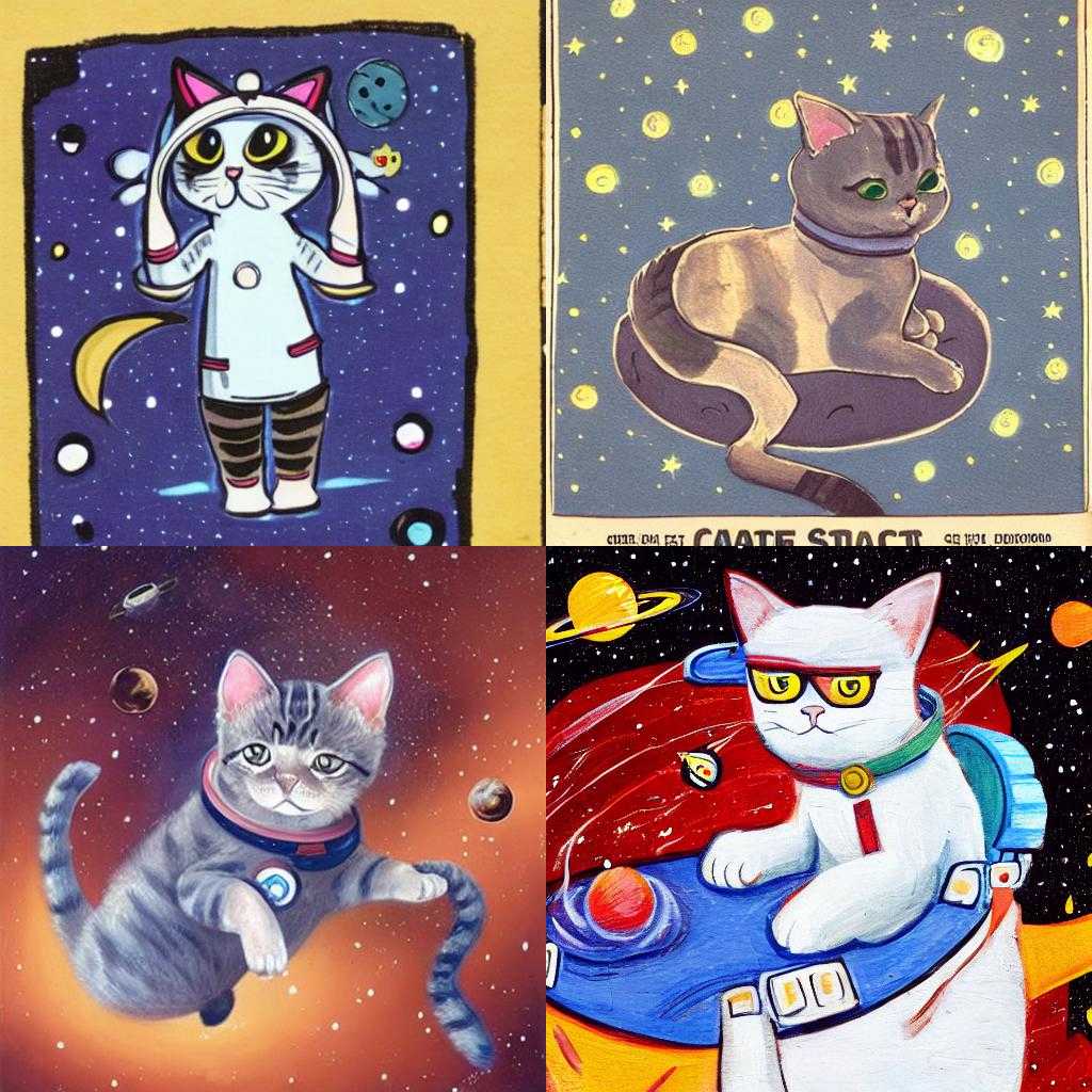 RunwayML with the prompt a cat in space