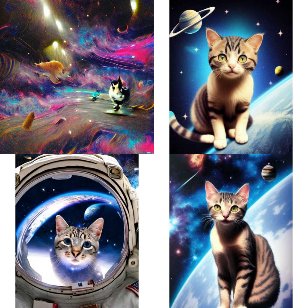StarryAI with the prompt a cat in space